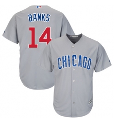 Youth Majestic Chicago Cubs #14 Ernie Banks Authentic Grey Road Cool Base MLB Jersey