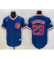 Men's Chicago Cubs #23 Ryne Sandberg Royal 150th Anniversary Throwback Vapor Limited Stitched Baseball Jersey