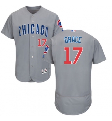 Men's Majestic Chicago Cubs #17 Mark Grace Grey Road Flex Base Authentic Collection MLB Jersey