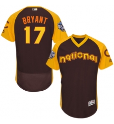 Men's Majestic Chicago Cubs #17 Kris Bryant Brown 2016 All-Star National League BP Authentic Collection Flex Base MLB Jersey
