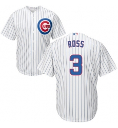 Men's Majestic Chicago Cubs #3 David Ross Replica White Home Cool Base MLB Jersey