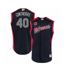 Men's Chicago Cubs #40 Willson Contreras Authentic Navy Blue National League 2019 Baseball All-Star Jersey