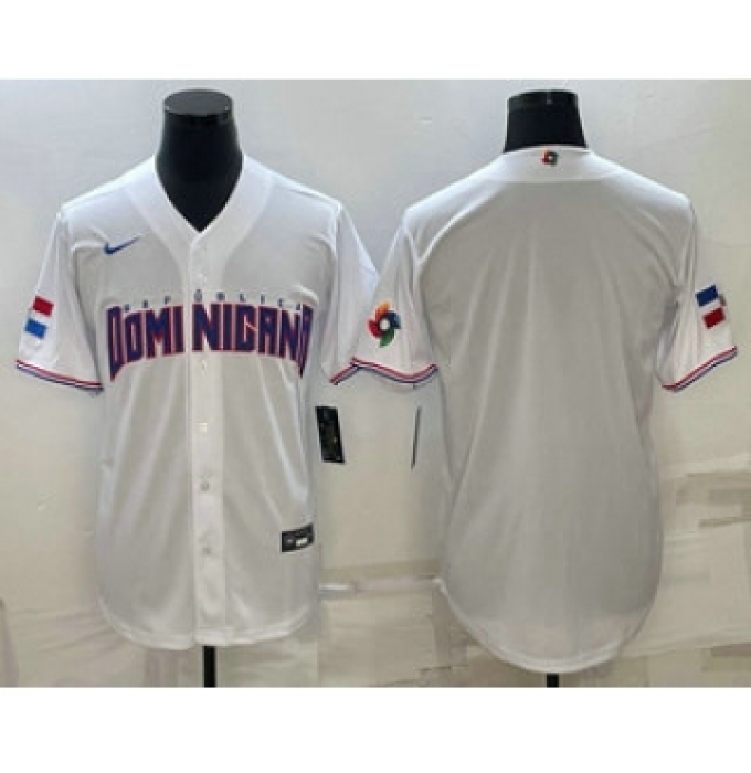 Men's Dominican Republic Baseball 2023 White World Baseball With Classic Stitched Jersey