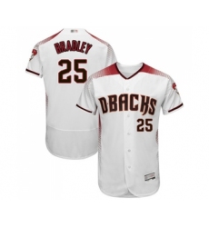 Men's Arizona Diamondbacks #25 Archie Bradley White Home Authentic Collection Flex Base Baseball Jersey