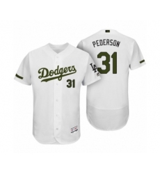 Men's Los Angeles Dodgers #31 Joc Pederson White 2017 Memorial Day Collection Flex Base Jersey