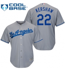 Women's Majestic Los Angeles Dodgers #22 Clayton Kershaw Authentic Grey MLB Jersey