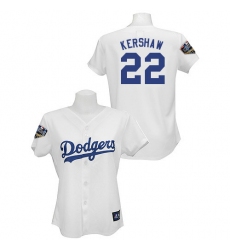 Women's Majestic Los Angeles Dodgers #22 Clayton Kershaw Authentic White 2018 World Series MLB Jersey