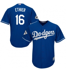 Youth Majestic Los Angeles Dodgers #16 Andre Ethier Authentic Royal Blue Alternate 2017 World Series Bound Cool Base MLB Jersey