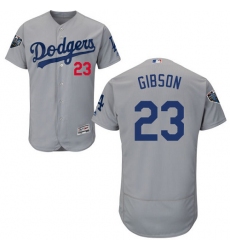 Men's Majestic Los Angeles Dodgers #23 Kirk Gibson Gray Alternate Flex Base Authentic Collection 2018 World Series MLB Jersey