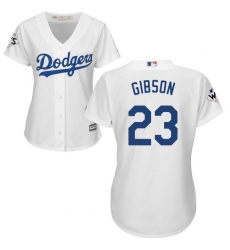 Women's Majestic Los Angeles Dodgers #23 Kirk Gibson Authentic White Home 2017 World Series Bound Cool Base MLB Jersey