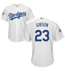 Youth Majestic Los Angeles Dodgers #23 Kirk Gibson Authentic White Home 2017 World Series Bound Cool Base MLB Jersey