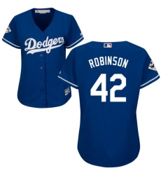 Women's Majestic Los Angeles Dodgers #42 Jackie Robinson Replica Royal Blue Alternate 2017 World Series Bound Cool Base MLB Jersey