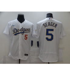 Men's Nike Los Angeles Dodgers #5 Corey Seager White Champions Authentic Jersey