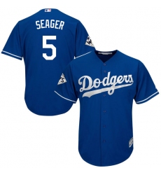 Youth Majestic Los Angeles Dodgers #5 Corey Seager Authentic Royal Blue Alternate 2017 World Series Bound Cool Base MLB Jersey