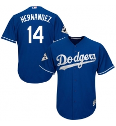 Men's Majestic Los Angeles Dodgers #14 Enrique Hernandez Replica Royal Blue Alternate 2017 World Series Bound Cool Base MLB Jersey