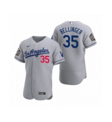 Men's Los Angeles Dodgers #35 Cody Bellinger Nike Gray 2020 World Series Authentic Road Jersey