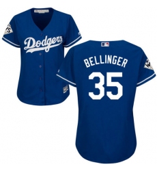 Women's Majestic Los Angeles Dodgers #35 Cody Bellinger Authentic Royal Blue Alternate 2017 World Series Bound Cool Base MLB Jersey