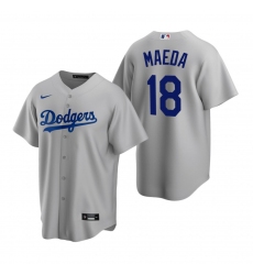 Men's Nike Los Angeles Dodgers #18 Kenta Maeda Gray Alternate Stitched Baseball Jersey