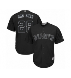 Men's San Francisco Giants #28 Buster Posey  Hum Buss  Authentic Black 2019 Players Weekend Baseball Jersey
