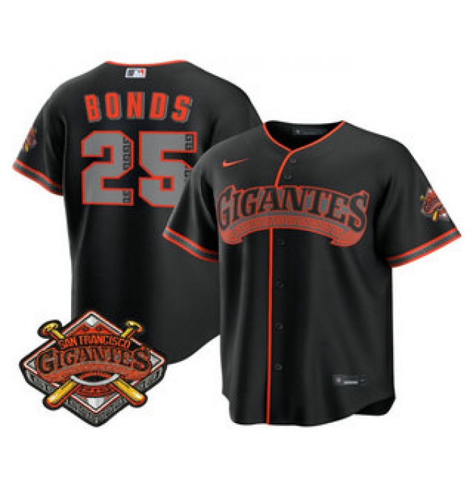Men's San Francisco Giants #25 Barry Bonds Black 2026 Alternate Stadium Stitched Jersey