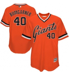 Men's Majestic San Francisco Giants #40 Madison Bumgarner Replica Orange 1978 Turn Back The Clock MLB Jersey