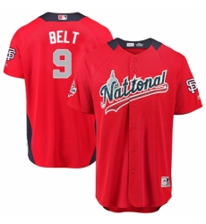 Men's Majestic San Francisco Giants #9 Brandon Belt Game Red National League 2018 MLB All-Star MLB Jersey