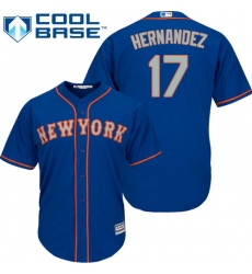 Youth Majestic New York Mets #17 Keith Hernandez Authentic Royal Blue Alternate Road Cool Base MLB Jersey
