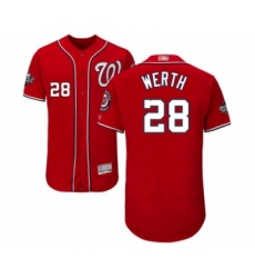 Men's Washington Nationals #28 Jayson Werth Red Alternate Flex Base Authentic Collection 2019 World Series Bound Baseball Jersey