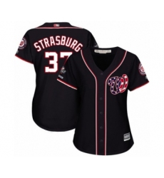 Women's Washington Nationals #37 Stephen Strasburg Authentic Navy Blue Alternate 2 Cool Base 2019 World Series Champions Baseball Jersey