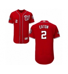Men's Washington Nationals #2 Adam Eaton Red Alternate Flex Base Authentic Collection 2019 World Series Bound Baseball Jersey