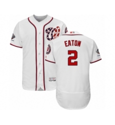 Men's Washington Nationals #2 Adam Eaton White Home Flex Base Authentic Collection 2019 World Series Champions Baseball Jersey