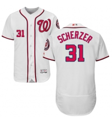 Men's Majestic Washington Nationals #31 Max Scherzer White Home Flex Base Authentic Collection MLB Jersey
