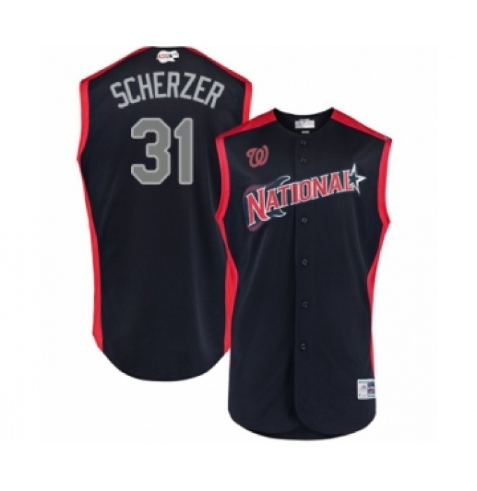 Youth Washington Nationals #31 Max Scherzer Authentic Navy Blue National League 2019 Baseball All-Star Jersey