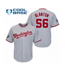 Youth Washington Nationals #56 Joe Blanton Authentic Grey Road Cool Base 2019 World Series Champions Baseball Jersey