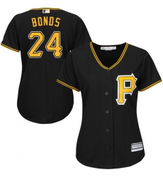 Women's Majestic Pittsburgh Pirates #24 Barry Bonds Authentic Black Alternate Cool Base MLB Jersey