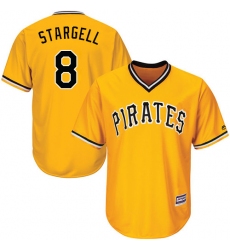 Youth Majestic Pittsburgh Pirates #8 Willie Stargell Replica Gold Alternate Cool Base MLB Jersey