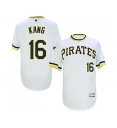 Men's Pittsburgh Pirates #16 Jung-ho Kang White Flexbase Authentic Collection Cooperstown Baseball Jersey