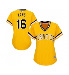 Women's Pittsburgh Pirates #16 Jung-ho Kang Replica Gold Alternate Cool Base Baseball Jersey