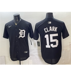Men's Detroit Tigers #15 Max Clark Black 2026 Cool Base Stitched Baseball Jersey