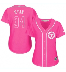 Women's Majestic Texas Rangers #34 Nolan Ryan Authentic Pink Fashion Cool Base MLB Jersey