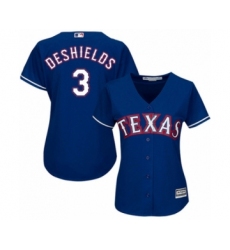Women's Texas Rangers #3 Delino DeShields Jr. Authentic Royal Blue Alternate 2 Cool Base Baseball Player Jersey