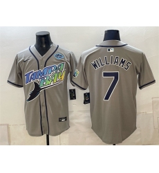 Men's Tampa Bay Rays #7 Carson Williams Gray 2026 AL East Champions Vapor Limited Stitched Baseball Jersey