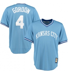 Men's Nike Kansas City Royals #4 Alex Gordon Majestic Cooperstown Collection Cool Base Player Jersey Blue
