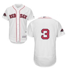 Men's Majestic Boston Red Sox #3 Babe Ruth White Home Flex Base Authentic Collection 2018 World Series Champions MLB Jersey