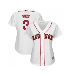 Women's Boston Red Sox #3 Jimmie Foxx Authentic White 2019 Gold Program Cool Base Baseball Jersey