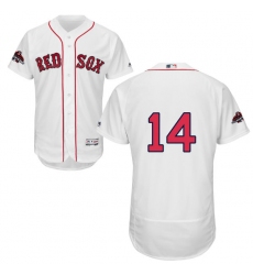 Men's Majestic Boston Red Sox #14 Jim Rice White Home Flex Base Authentic Collection 2018 World Series Champions MLB Jersey