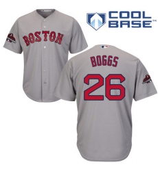 Youth Majestic Boston Red Sox #26 Wade Boggs Authentic Grey Road Cool Base 2018 World Series Champions MLB Jersey