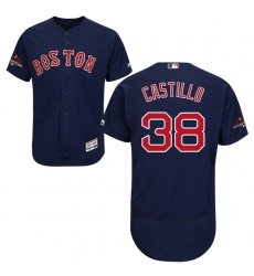 Men's Majestic Boston Red Sox #38 Rusney Castillo Navy Blue Alternate Flex Base Authentic Collection 2018 World Series Champions MLB Jersey