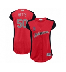 Women's Boston Red Sox #50 Mookie Betts Authentic Red American League 2019 Baseball All-Star Jersey