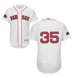 Men's Majestic Boston Red Sox #35 Steven Wright White Home Flex Base Authentic Collection 2018 World Series Champions MLB Jersey
